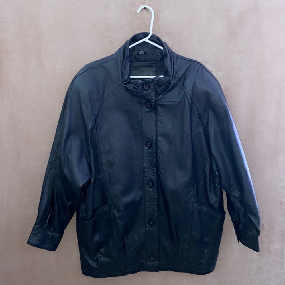Vintage Jacqueline Ferrar Black Lambskin Leather Jacket